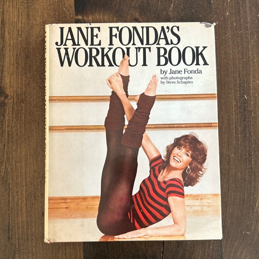 Vintage Jane Fonda Workout Book White 1981‎ Hardcover Fitness Guide Retro 80s